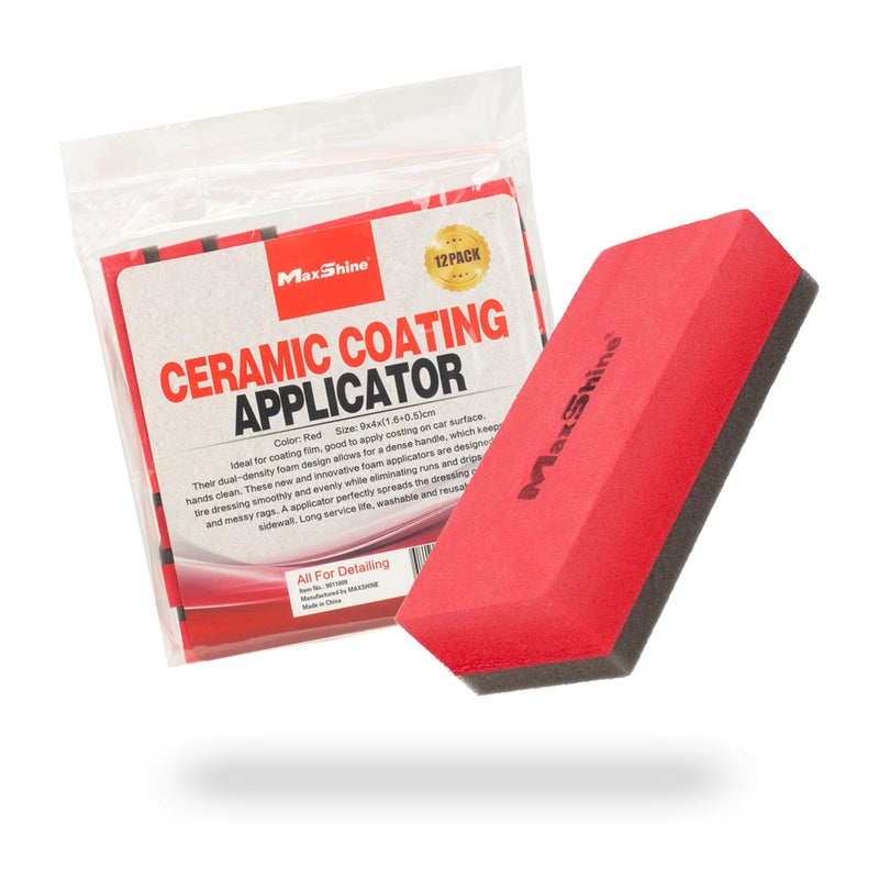 Maxshine Ceramic Coating Applicator Pack, 12-Pack | Professional Applicator Pads for Ceramic & Graphene Coatings | Ideal for Car Paint, Plastic Trim, Rubber & Metal Surfaces | Auto Detailing Supplies - Image 1